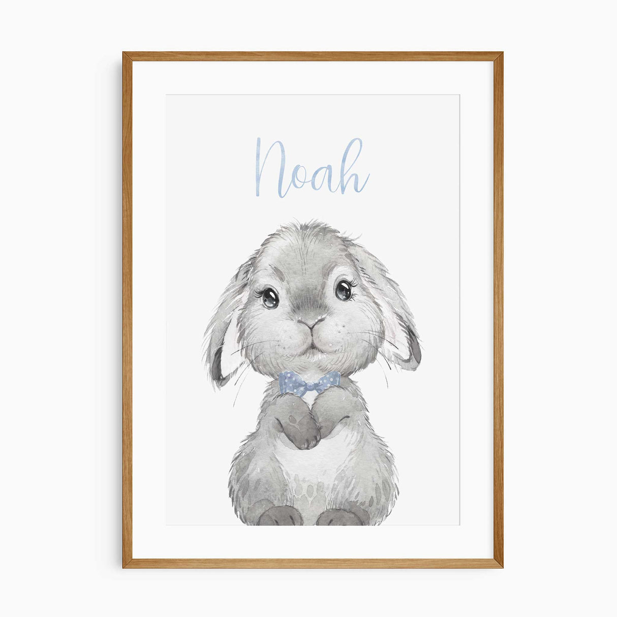 Personalised Bunny Nursery Wall Art Set of 2