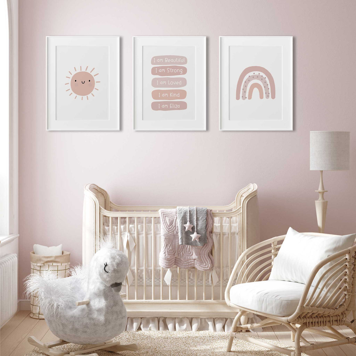 Personalised affirmation wall print featuring child’s name