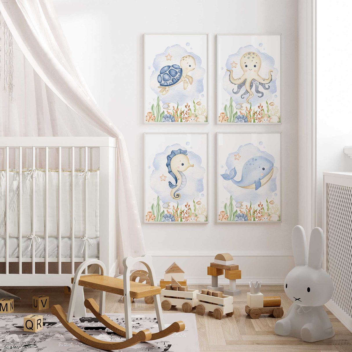 sea life wall decor for beach themed nursery