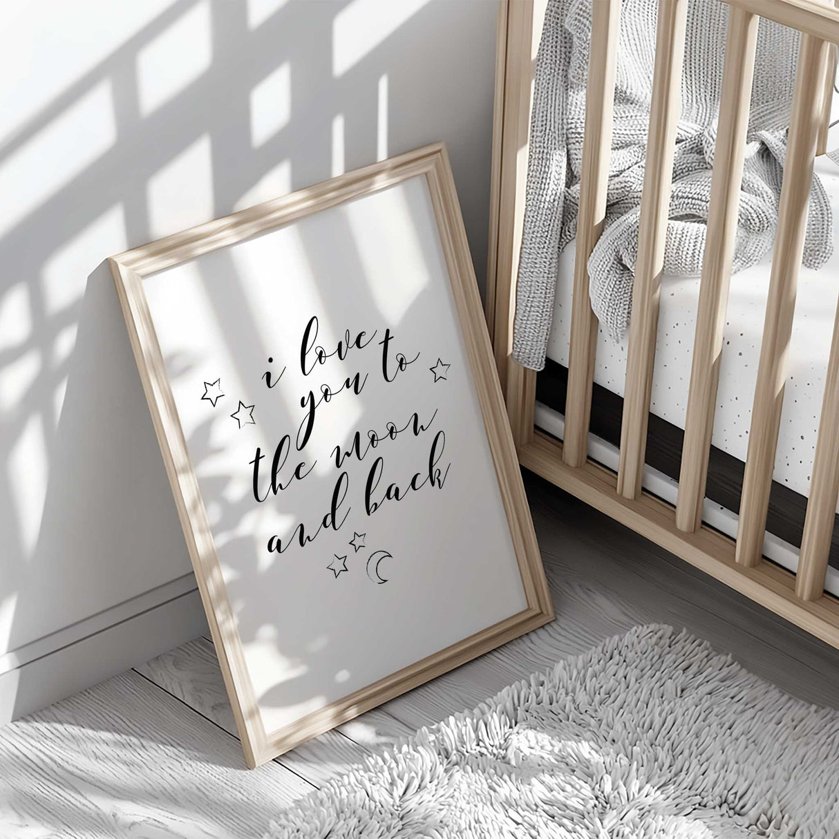 Baby shower gift idea moon and back print