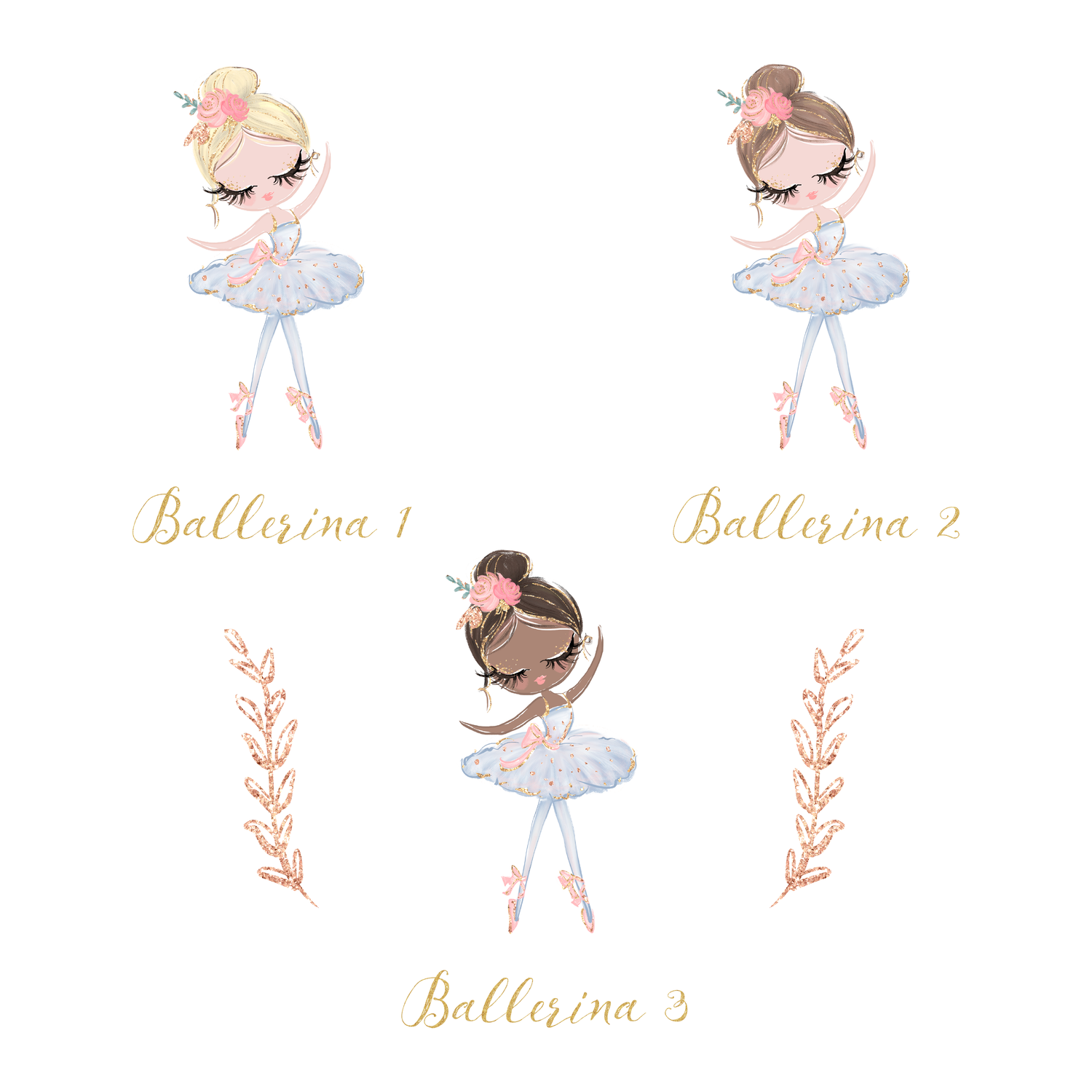Elegant ballerina wall print for girls bedroom or baby gift