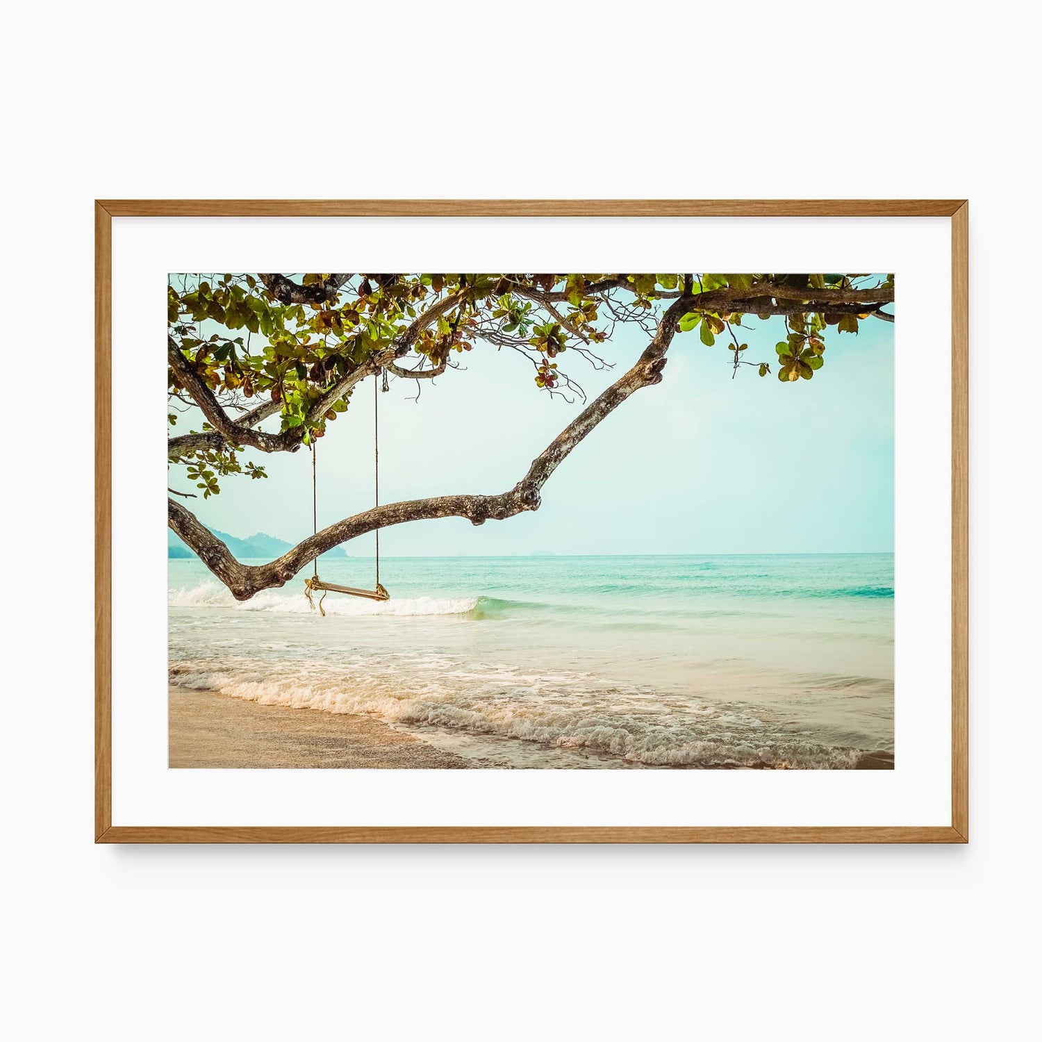 Beach swing wall art print coastal decor