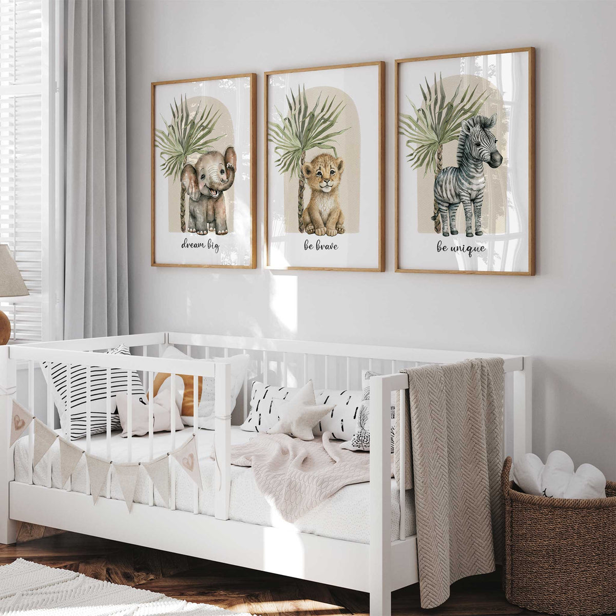 Safari Nursery Wall Art Set of 3 | Neutral Animal Prints – My Tommy Prints