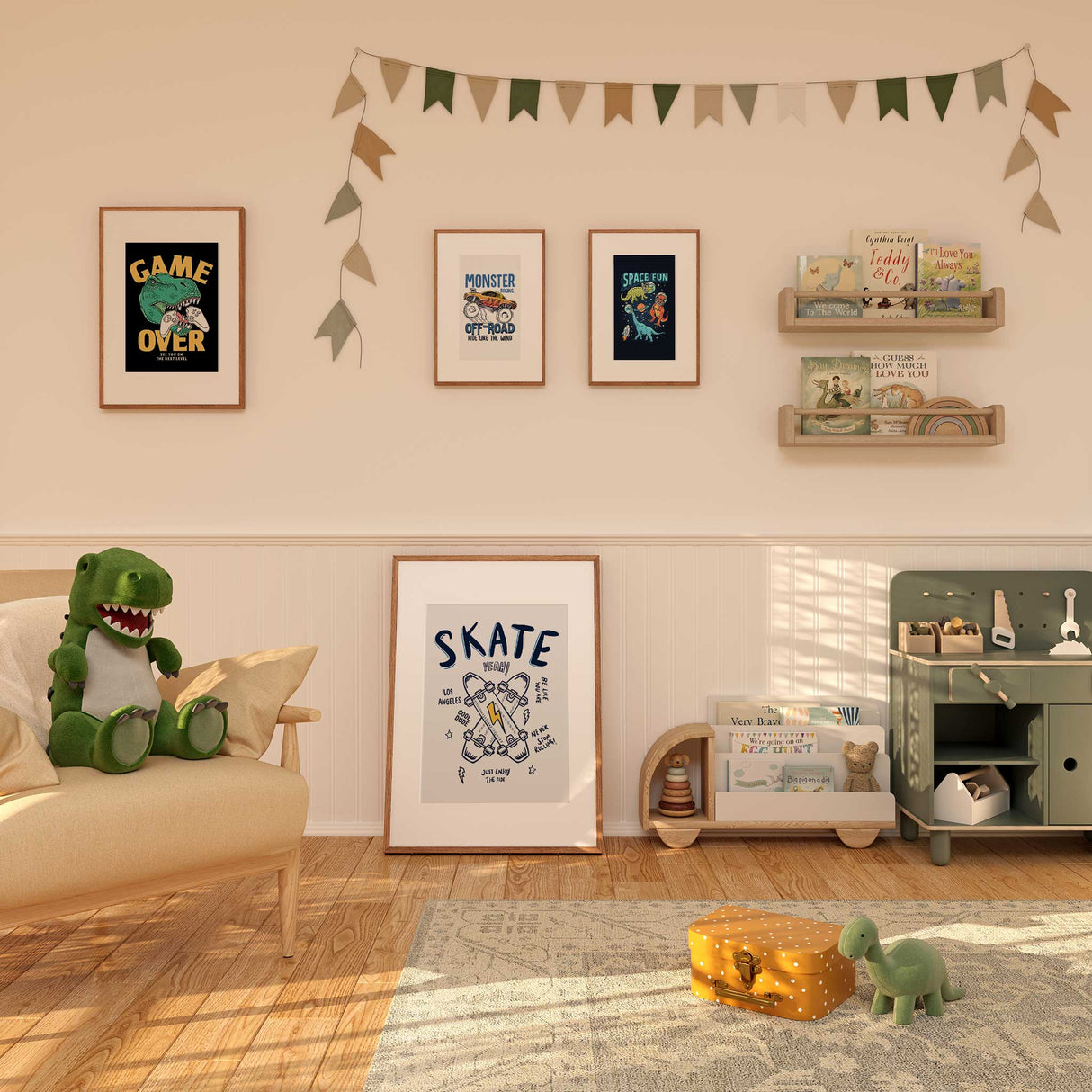 Boys bedroom wall art prints for kids room decor