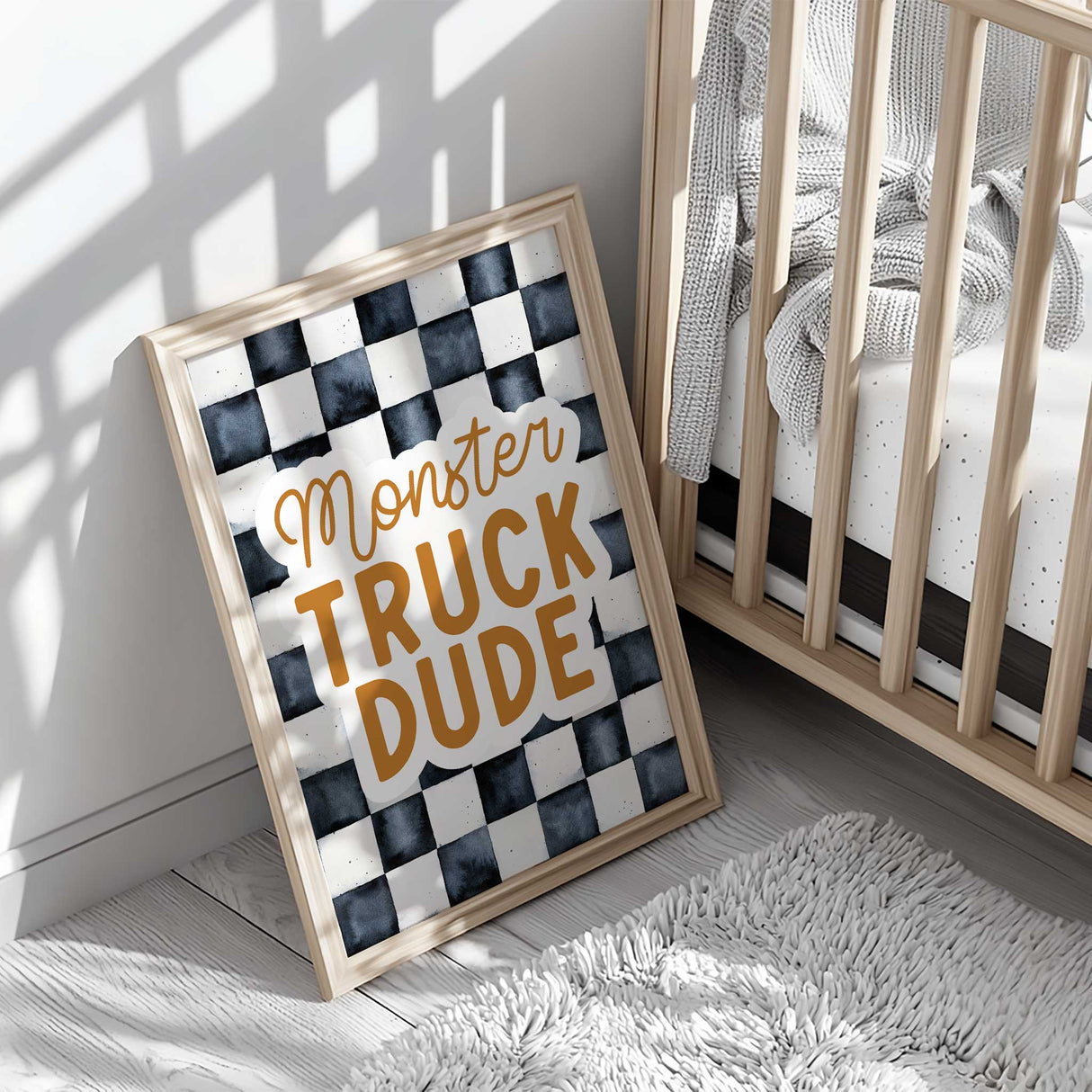 monster truck dude wall prints, perfect for playroom and nursery decor.