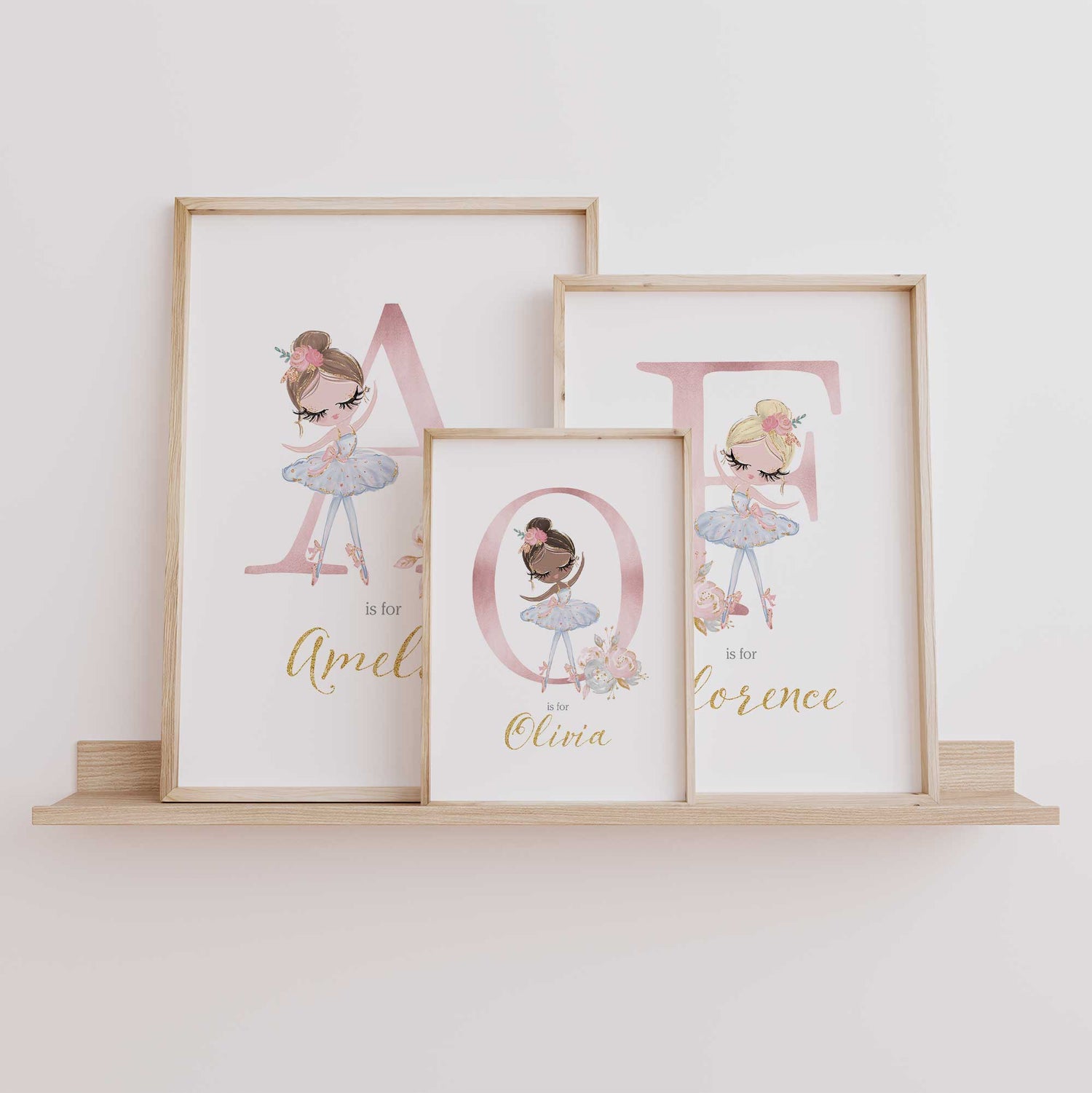 Custom ballet wall art print for nursery or playroom decor