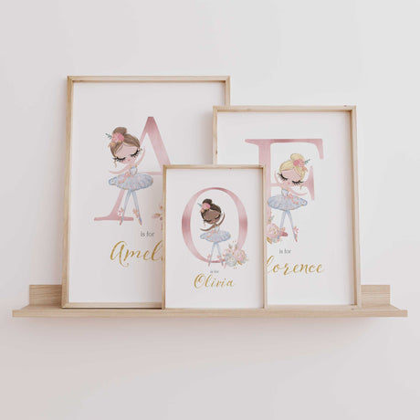 Custom ballet wall art print for nursery or playroom decor