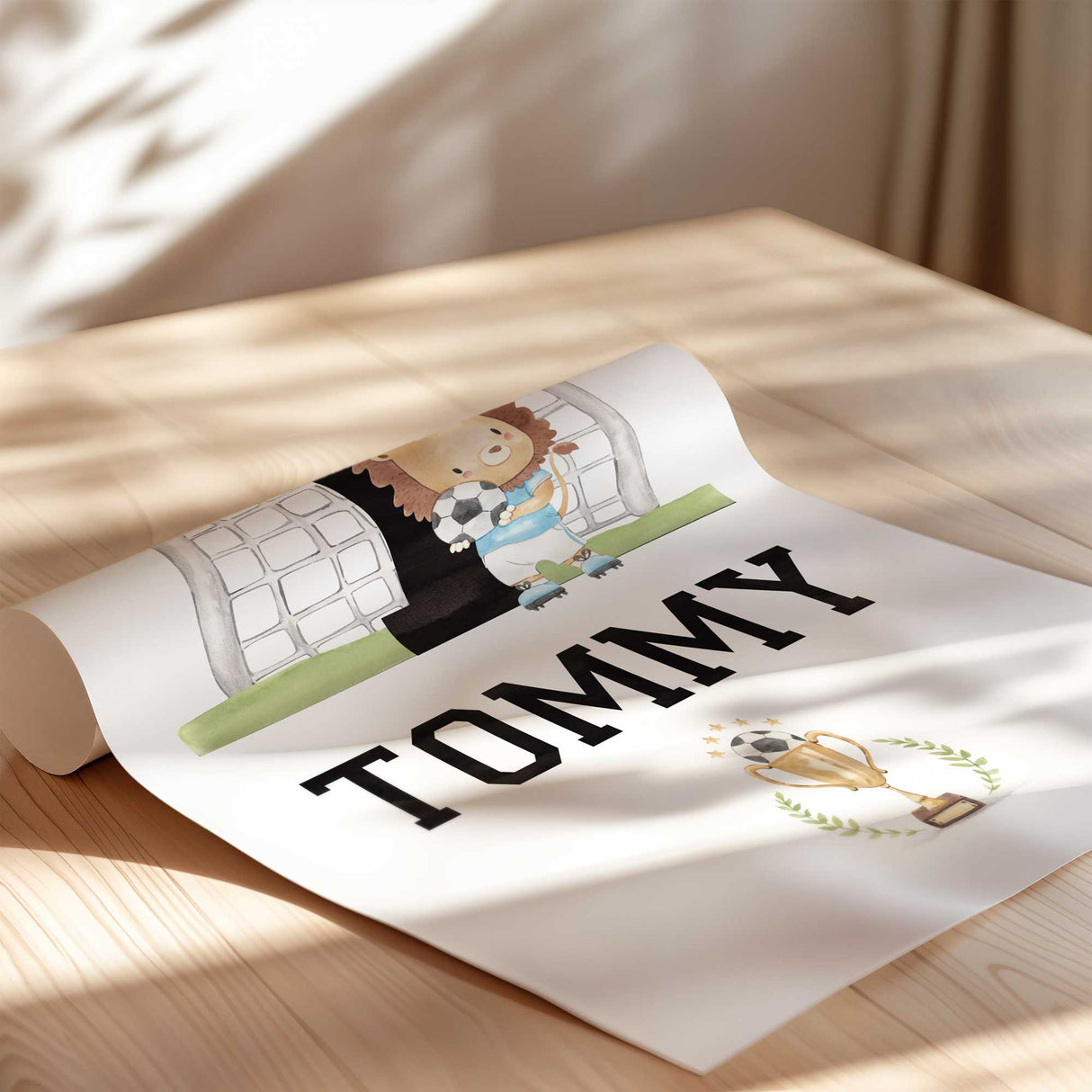 Football Animal Personalized Nursery Wall Decor for Boys Bedrooms