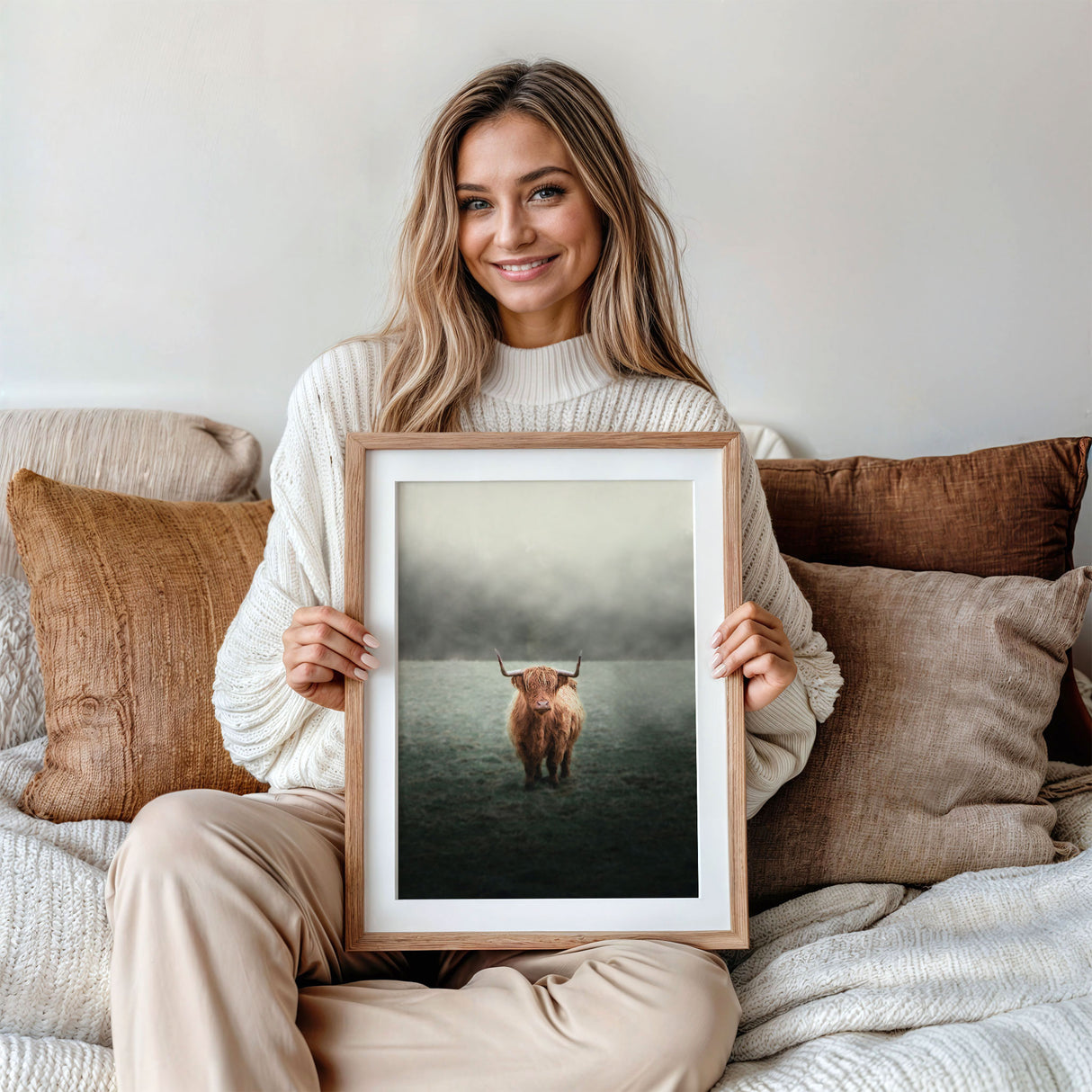 Neutral-toned animal print for farmhouse decor