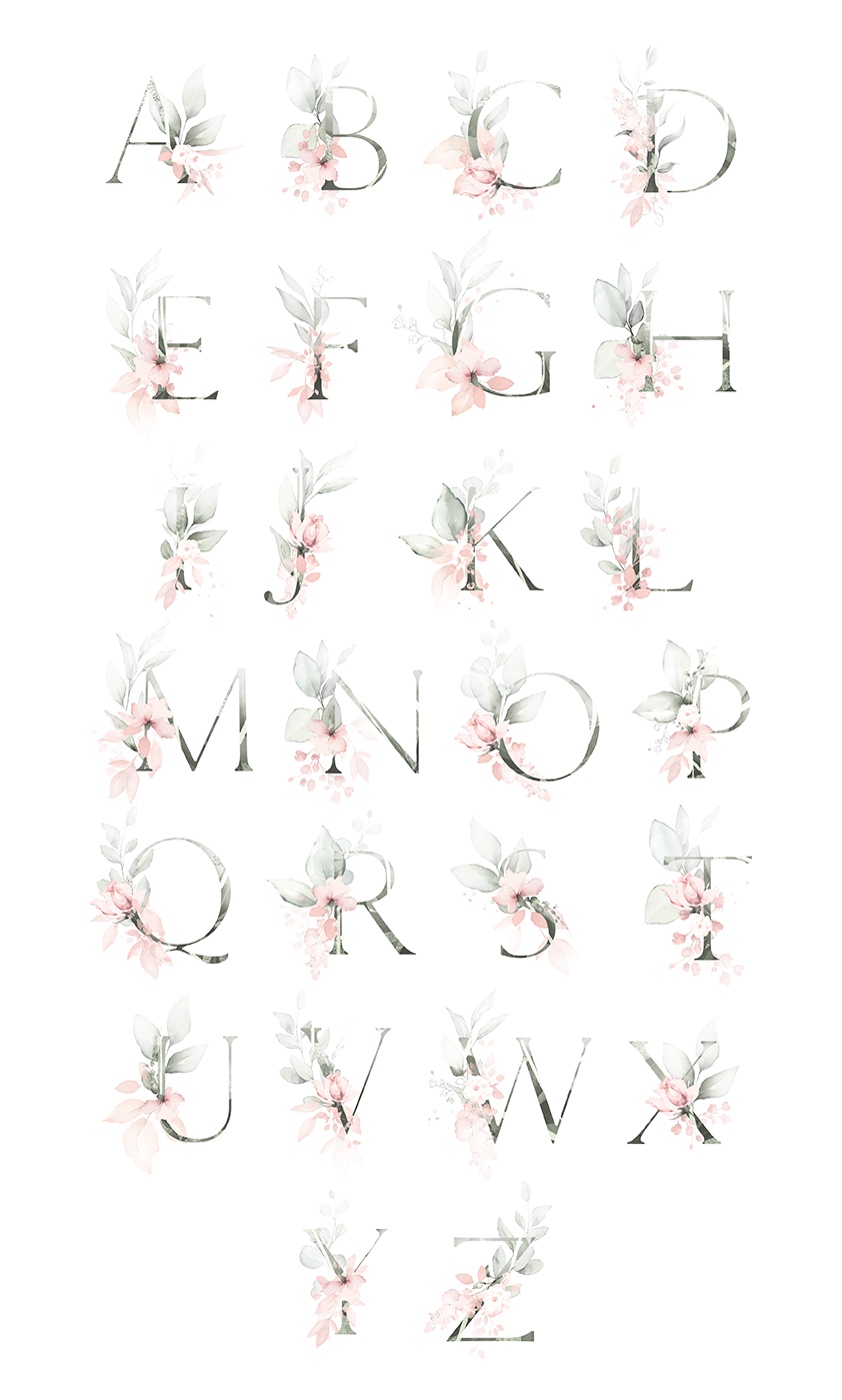 Personalised Floral Nursery Wall Art Set