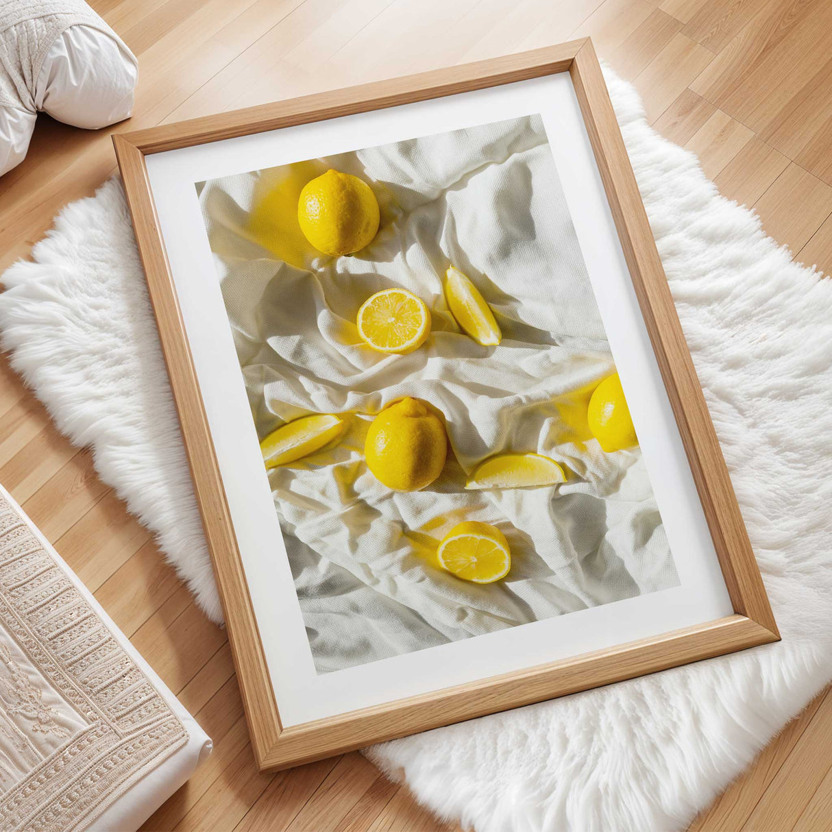 yellow lemon wall art for kitchen, cafe, or dining area display