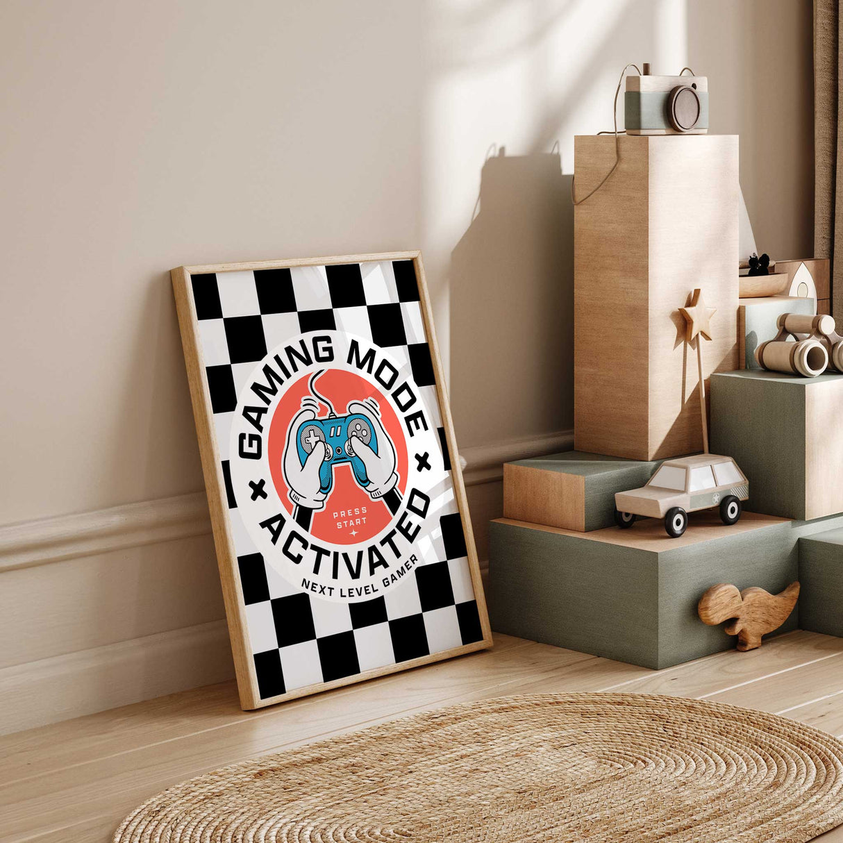 Next Level Gamer wall sign with a cool game controller design, perfect for kids’ gaming setups, playrooms, or esports-themed bedrooms.