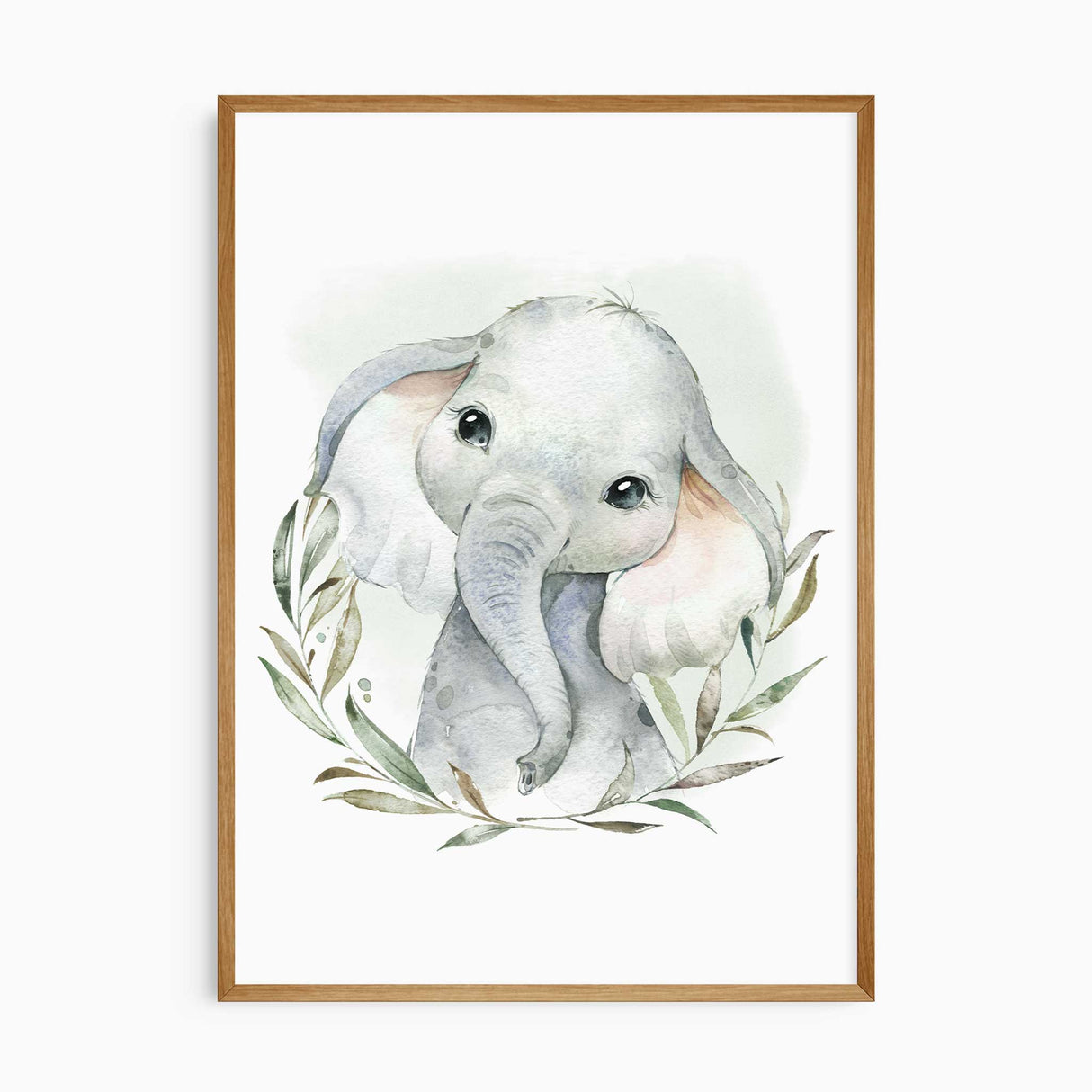 Gender-neutral watercolour animal wall art set for babies and toddlers