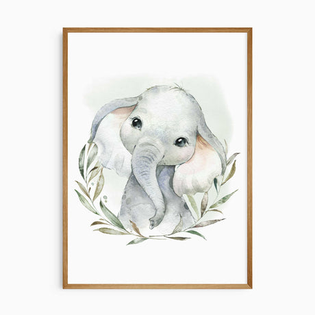 Gender-neutral watercolour animal wall art set for babies and toddlers