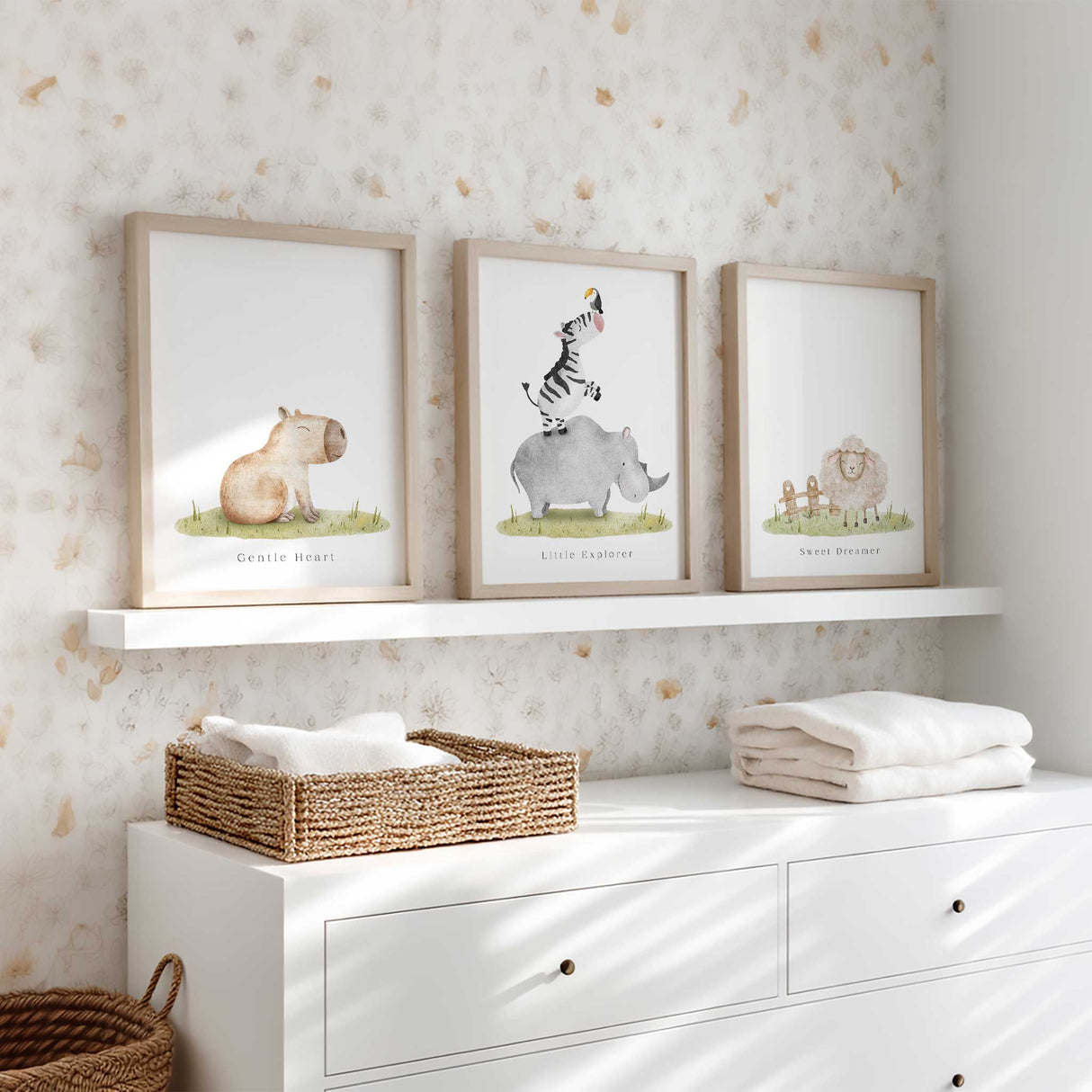 Gentle Heart Little Explorer and Sweet Dreamer nursery prints set of 3
