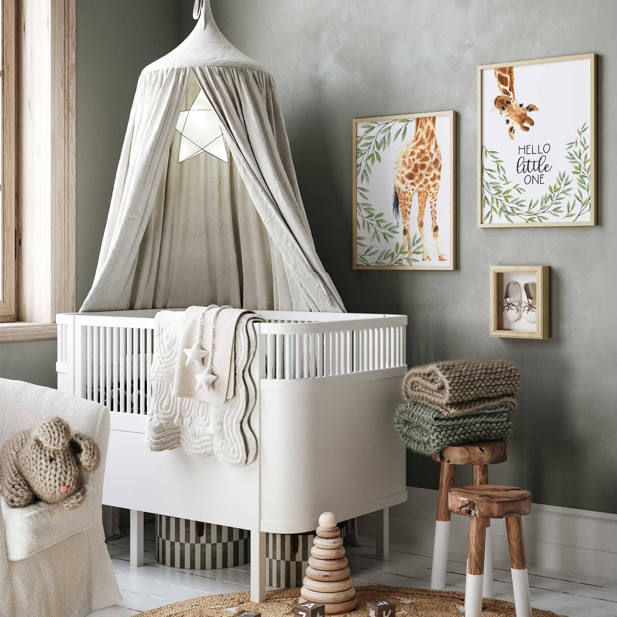 Giraffe wall art set of 2 safari prints for toddler bedroom or nursery