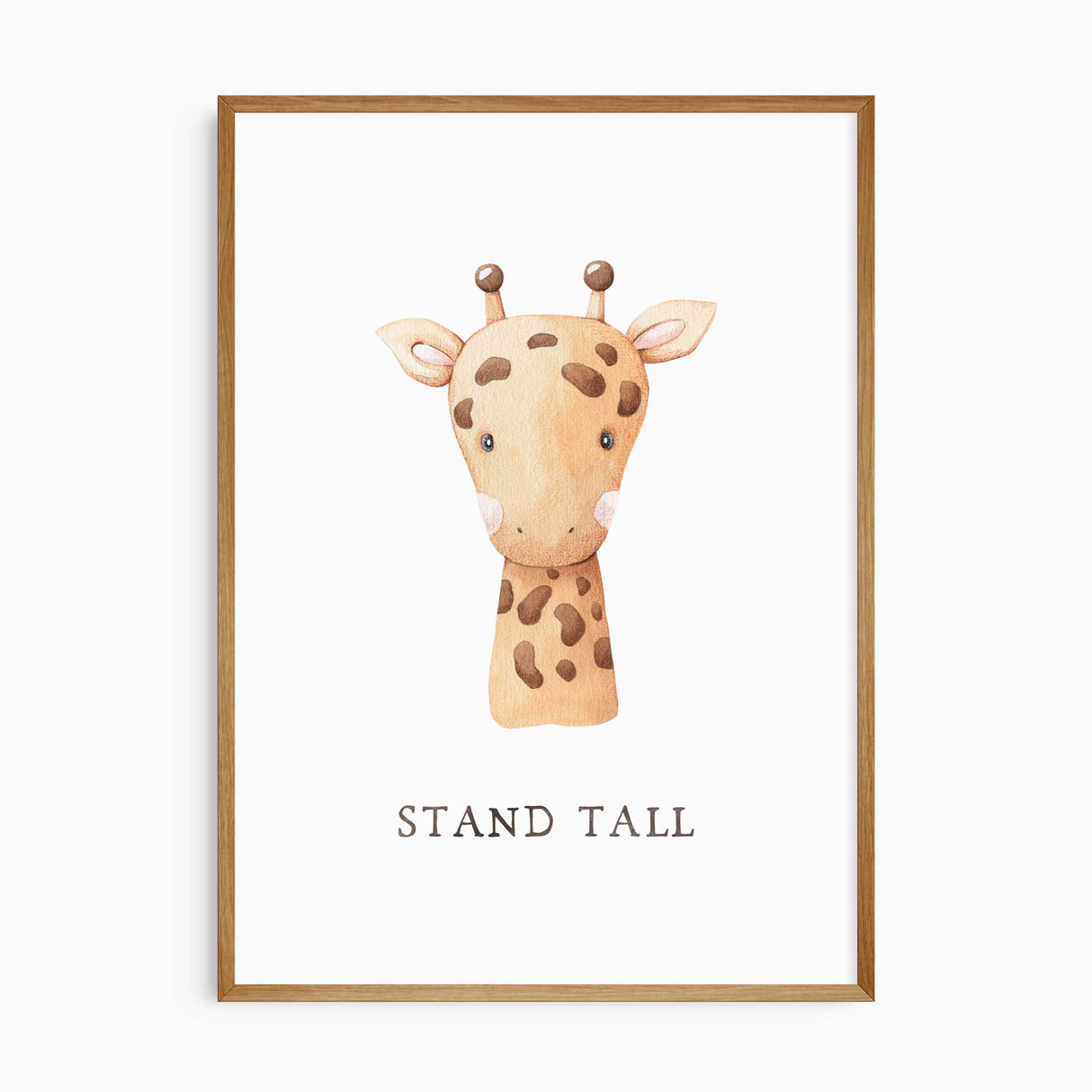 giraffe nursery wall art with stand tall quote