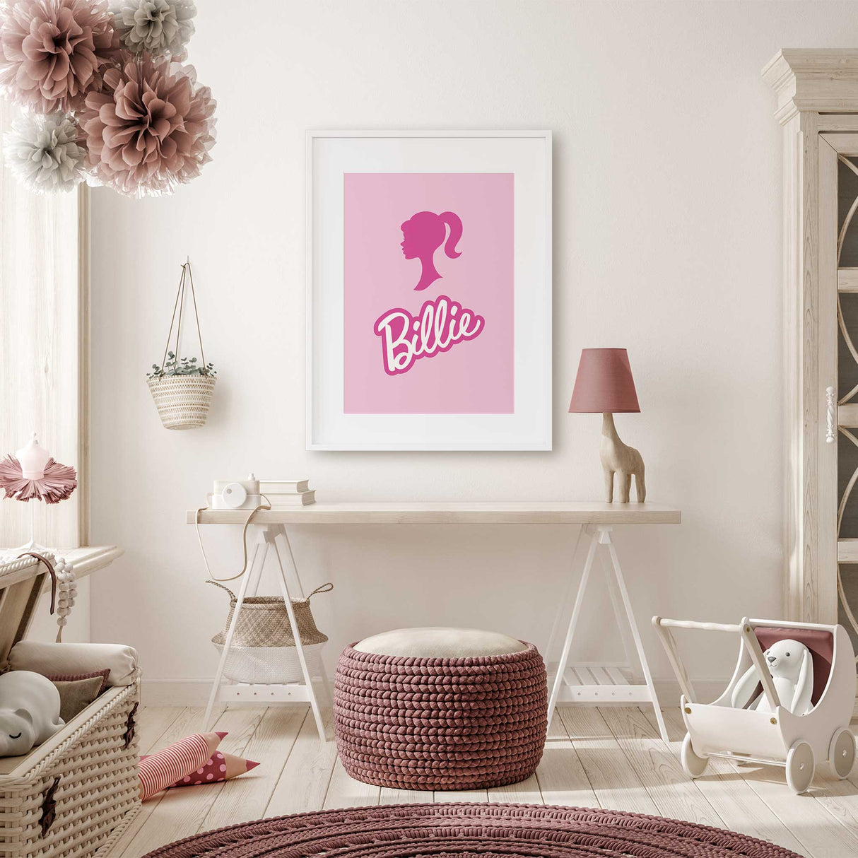 Trendy pink room decor for girls