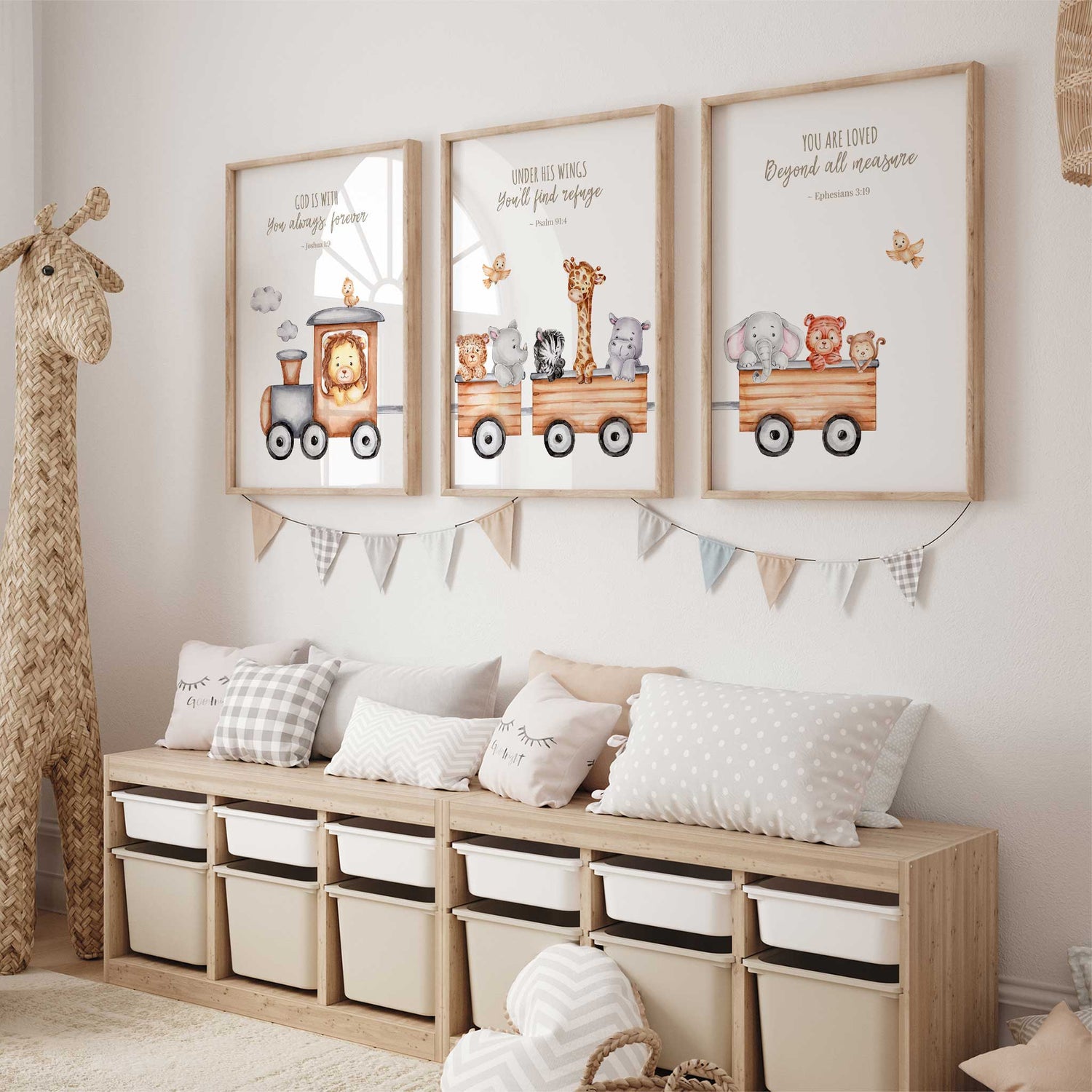 Baby shower gift idea – Christian scripture and animal artwork