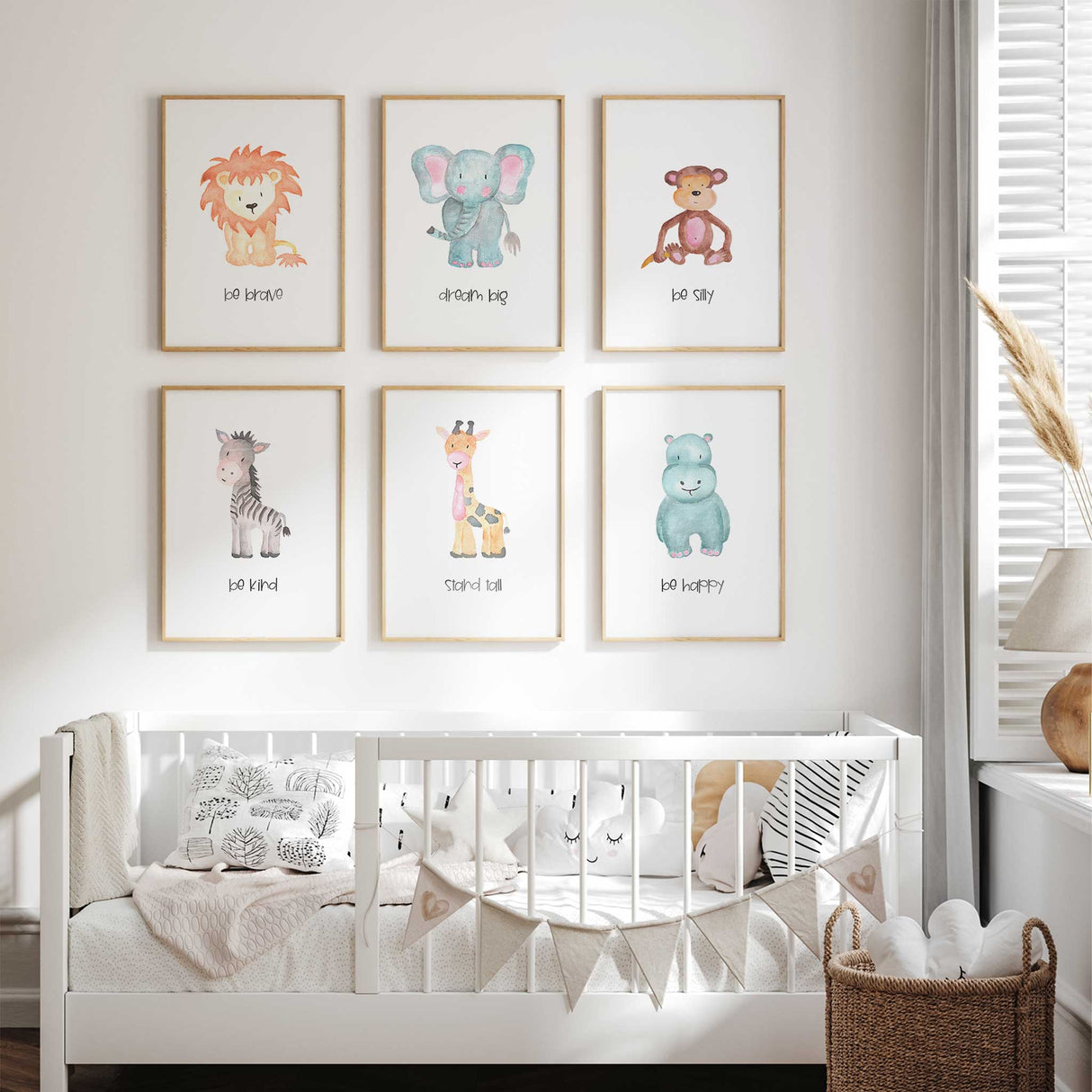 Jungle animal nursery wall art prints for nursery wall and kids bedrooms