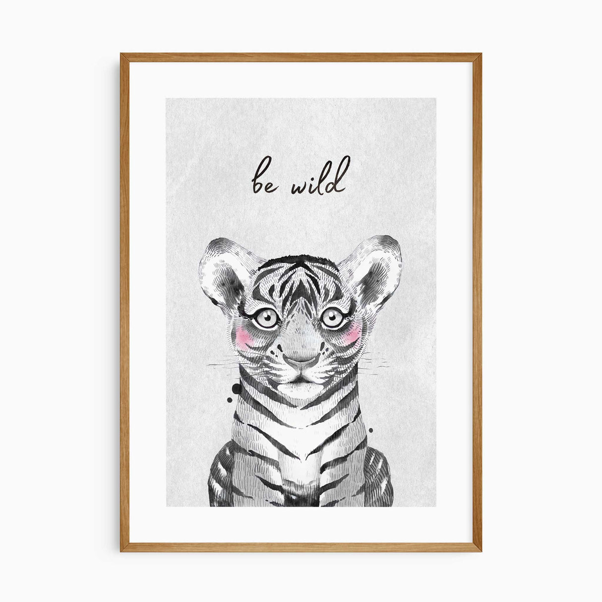 Jungle animal prints for baby nursery or kids' bedroom, with neutral tones and inspiring messages like Be Brave and Dream Big.