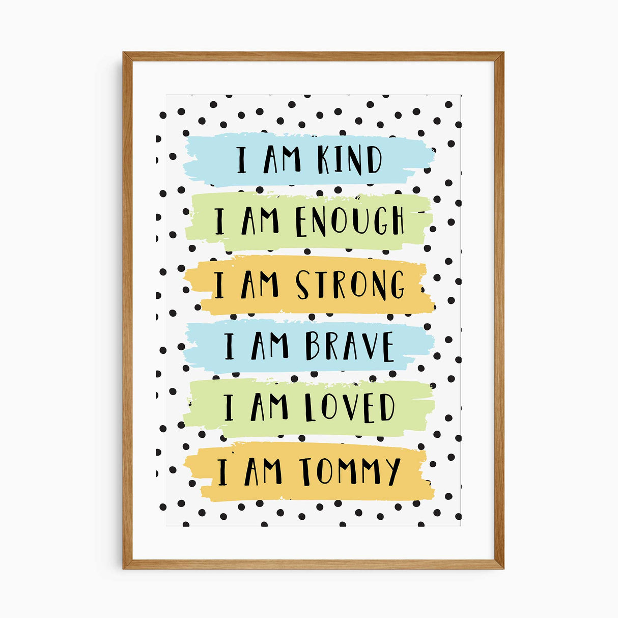 I am enough” rainbow print for children's room decor