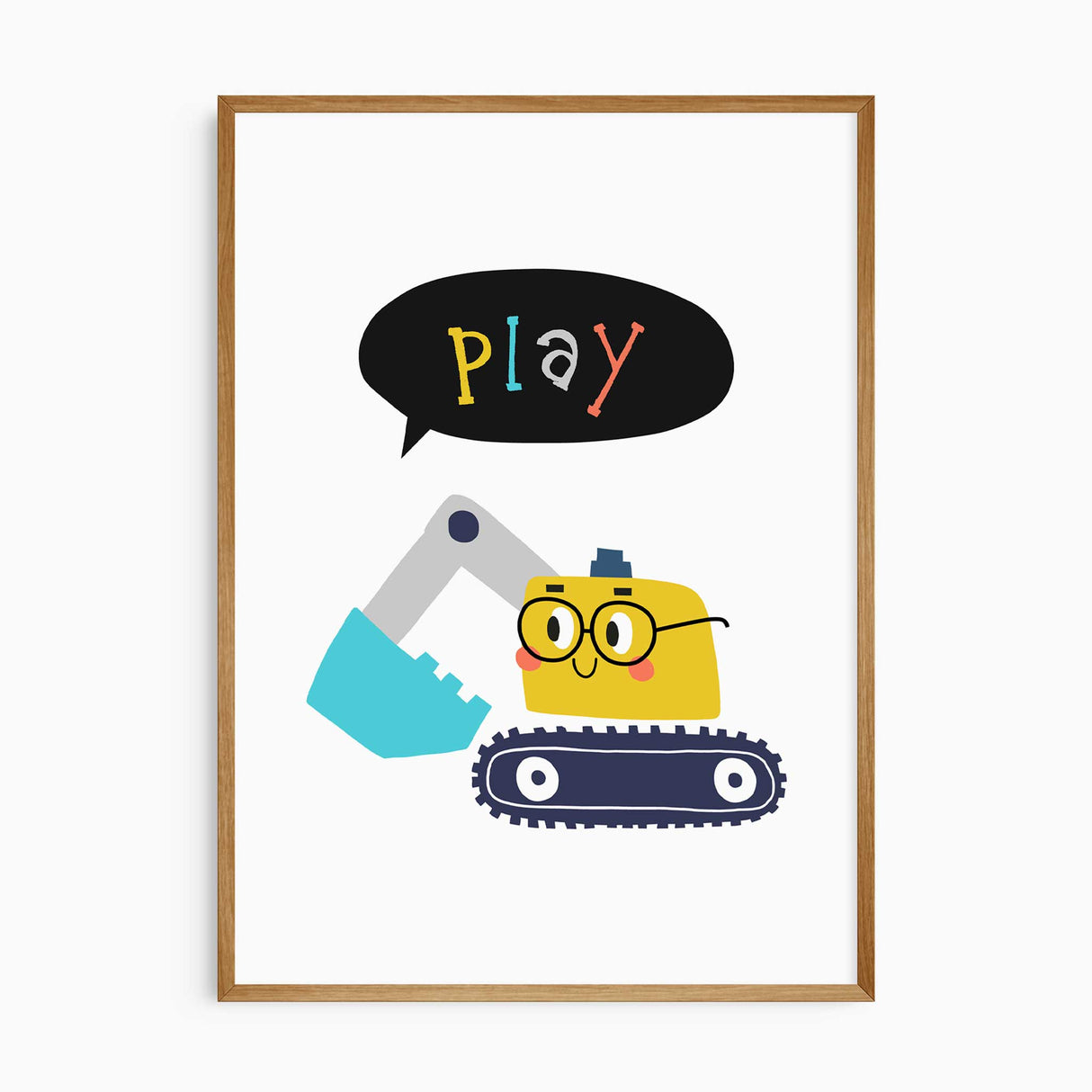 Kids construction truck wall art for playrooms and bedrooms