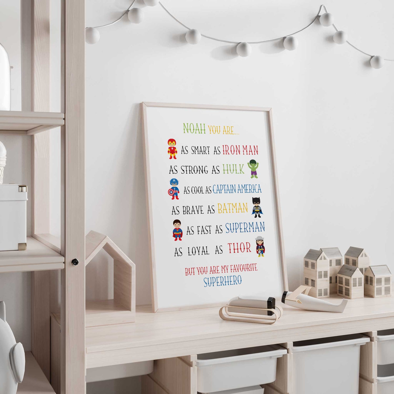 Fun kids wall art with motivational phrases and personalised name