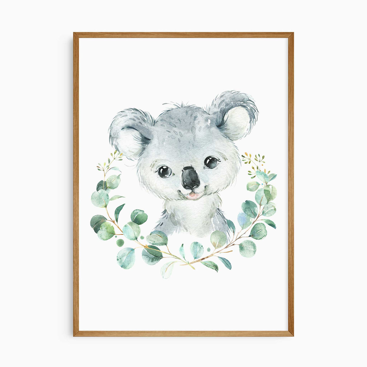 Dream Big Little One nursery wall art paired with cute koala illustration, Australian inspired baby décor set.
