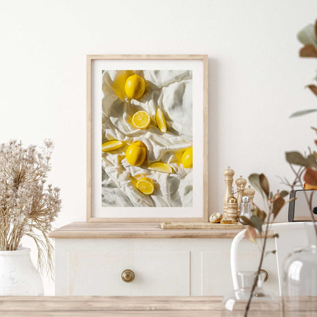 modern lemon print for kitchen or dining room wall decoration
