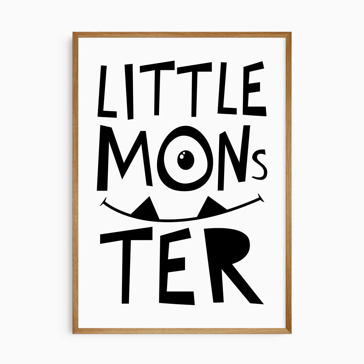 Little Monster Text Art Print Cute Monster Illustration for Kids Room Decor