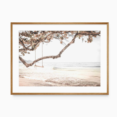 Beach swing wall art print coastal decor