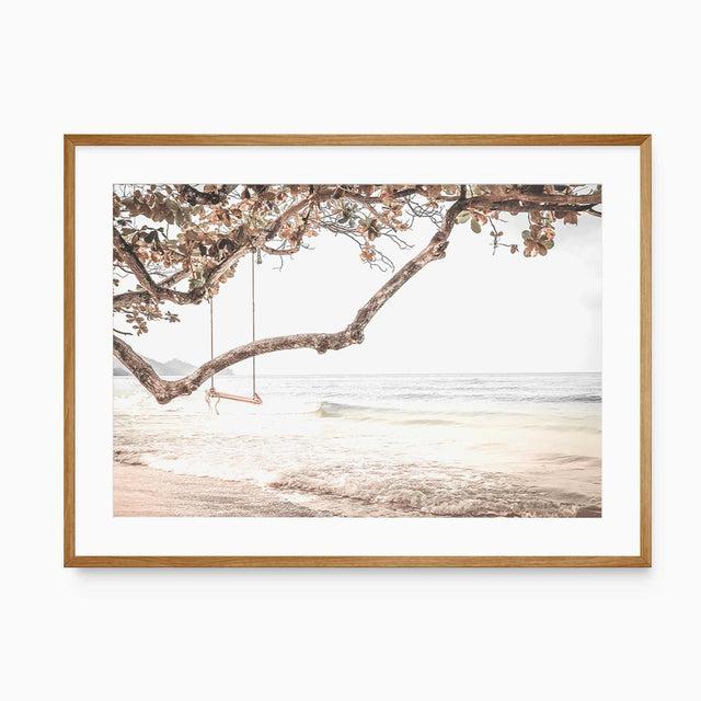 Beach swing wall art print coastal decor