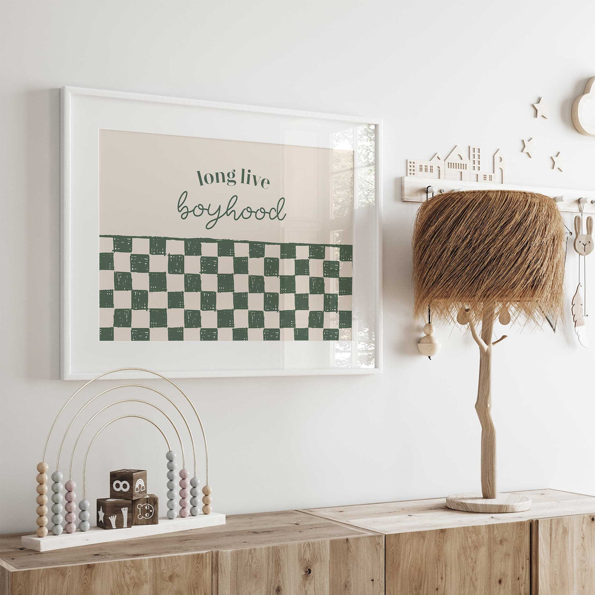 Timeless boys room decor print with handwritten typography.