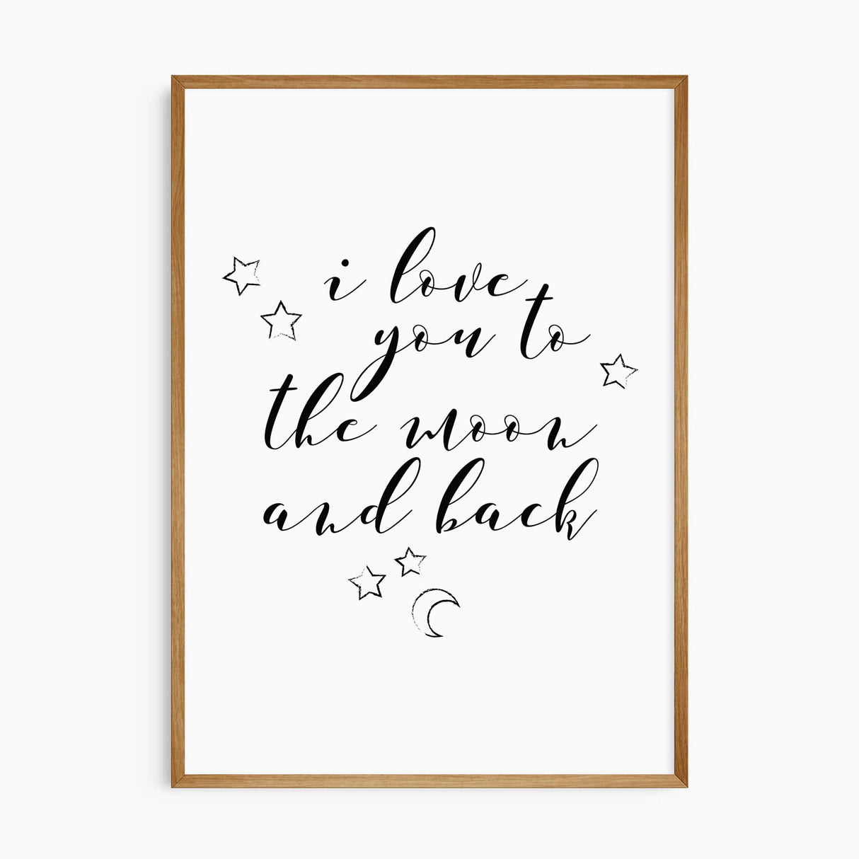 I love you to the moon and back nursery wall art print