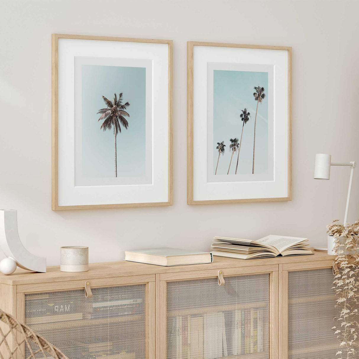 Beach-inspired botanical wall art set