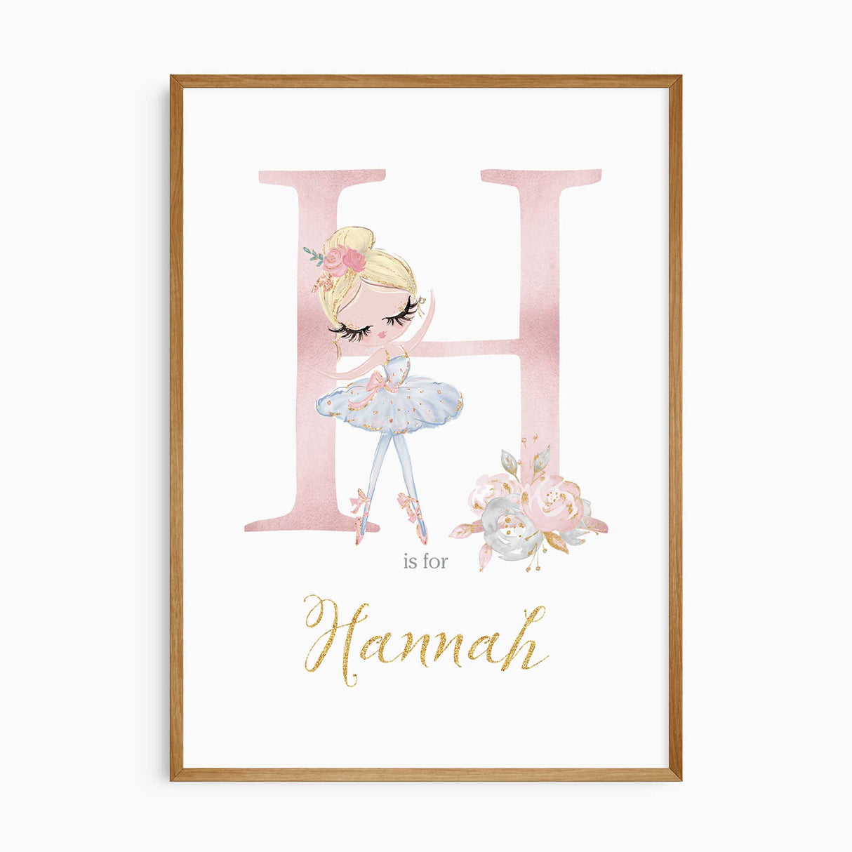 Nursery wall art with ballet theme and custom name option