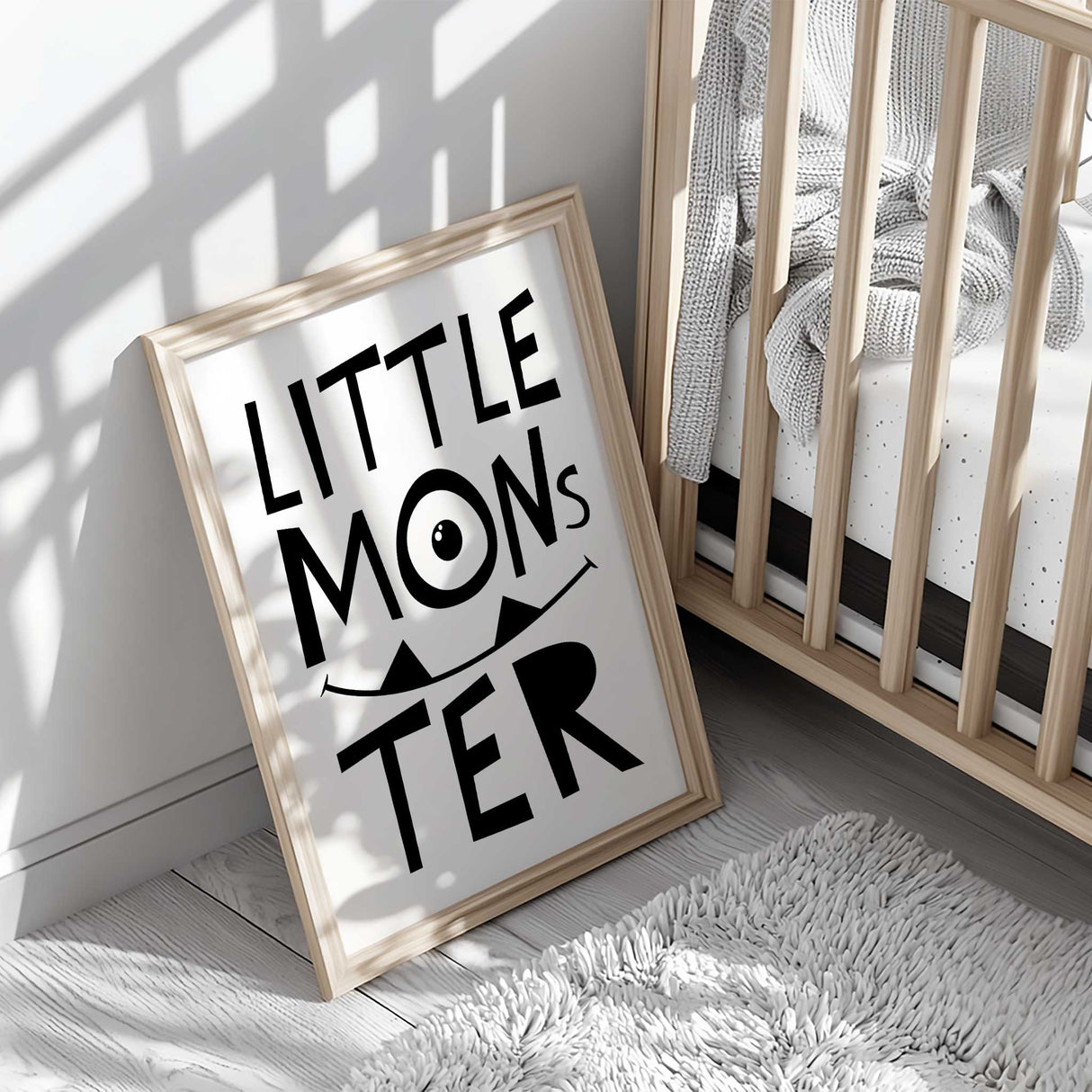 Cute Monster Illustration Print Perfect for Children's Playroom Decor