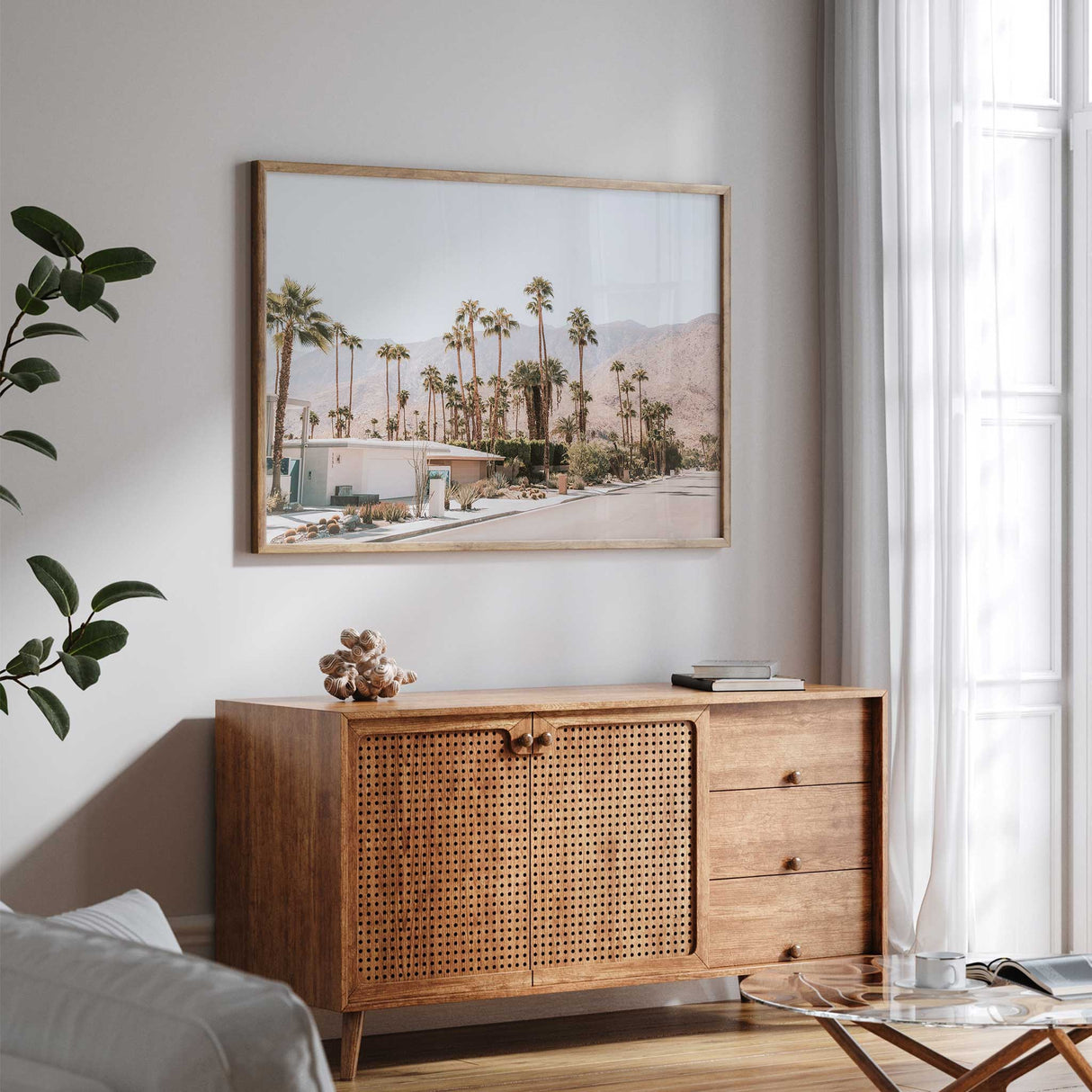 Mid century modern Palm Springs wall decor with palm trees