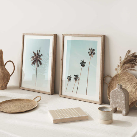 palm tree artwork with sky background