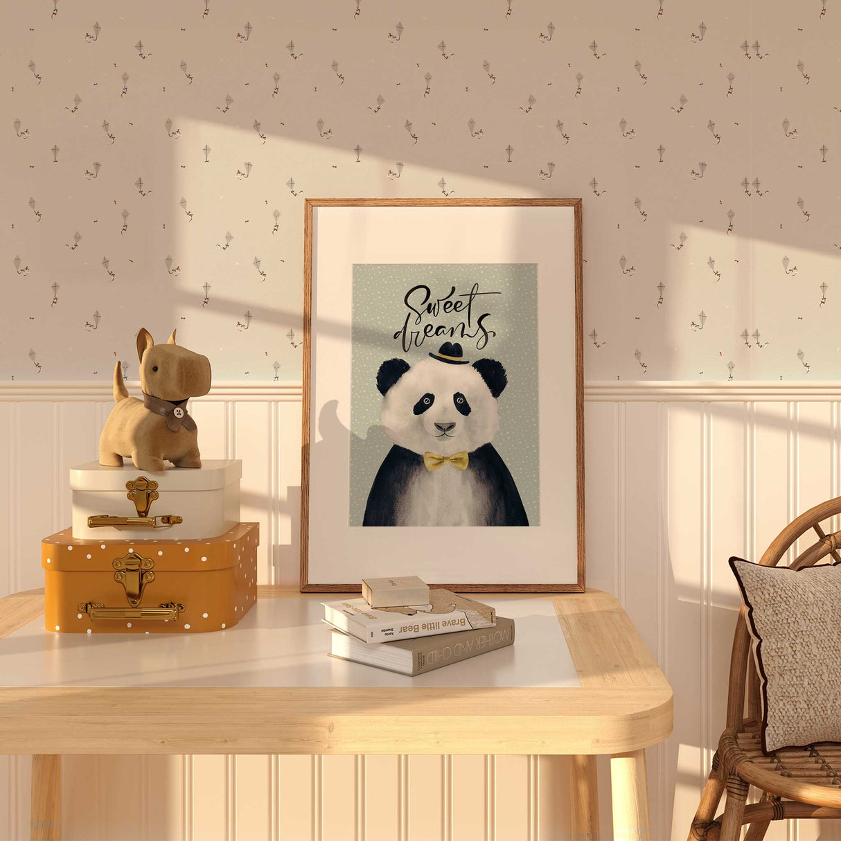 Panda wall art for boys nursery decor