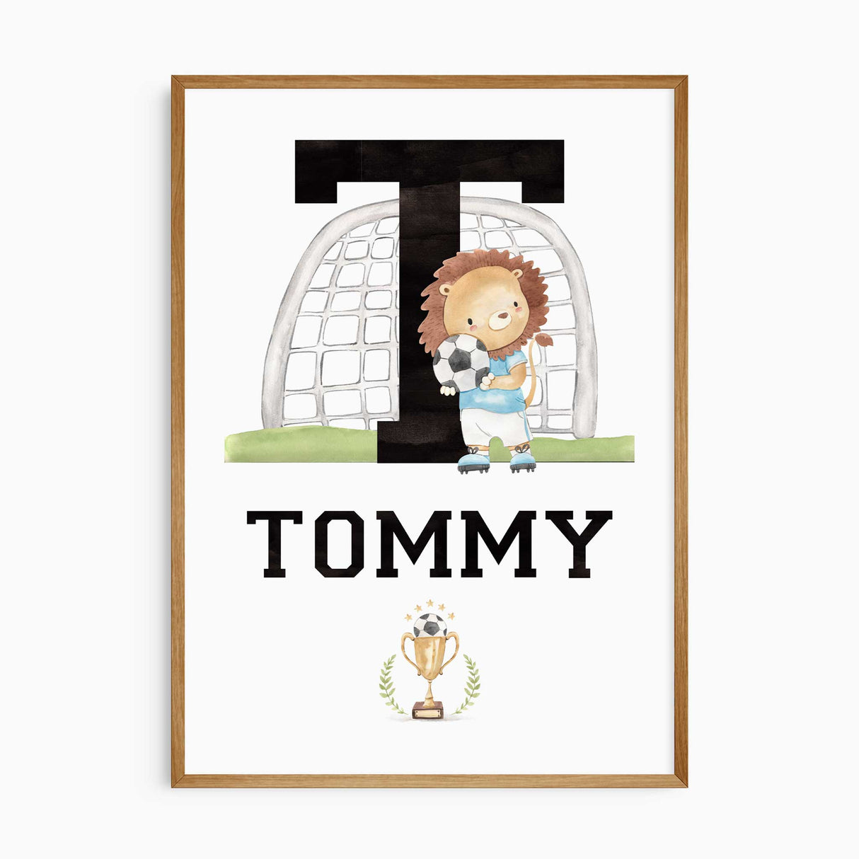 Custom Name Lion Football Nursery Wall Art, Boys Bedroom Decoration