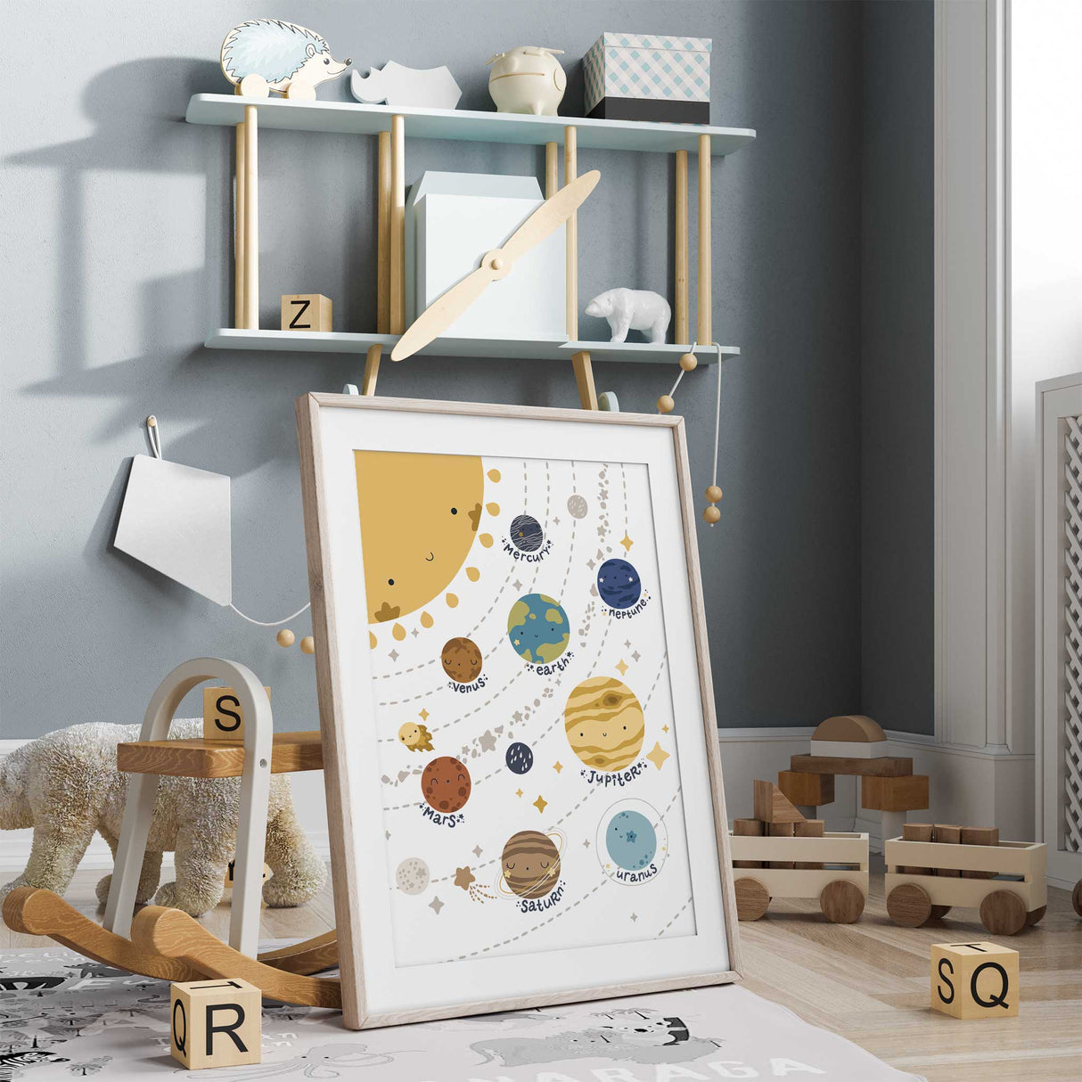 Educational planet print for children's bedrooms