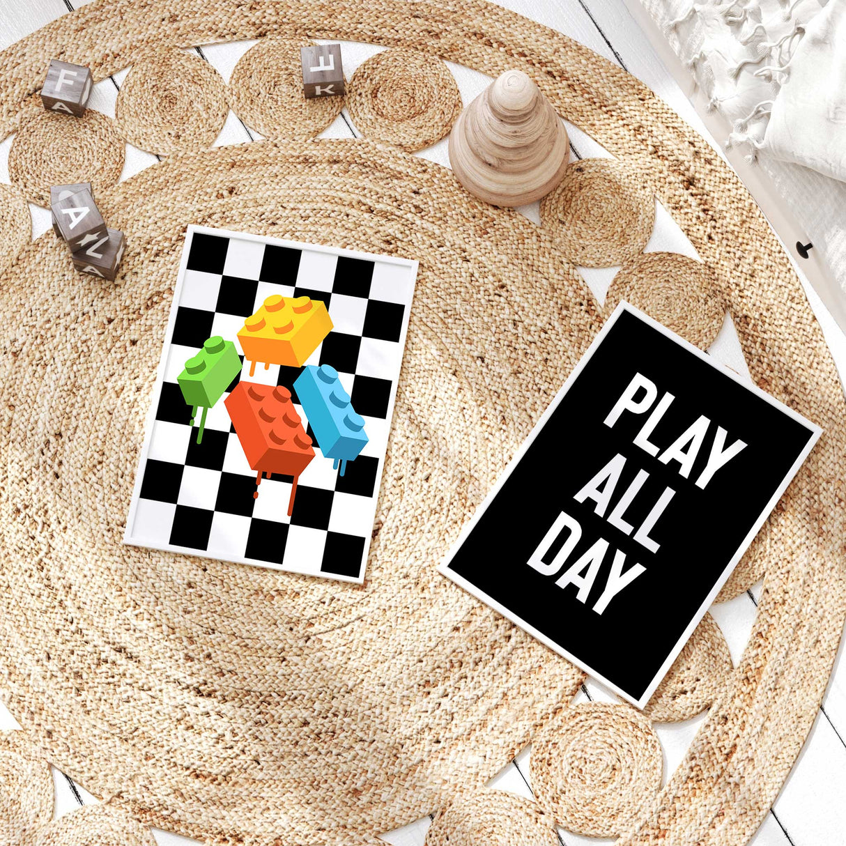 Bold white text on a black background reading PLAY ALL DAY in uppercase letters.