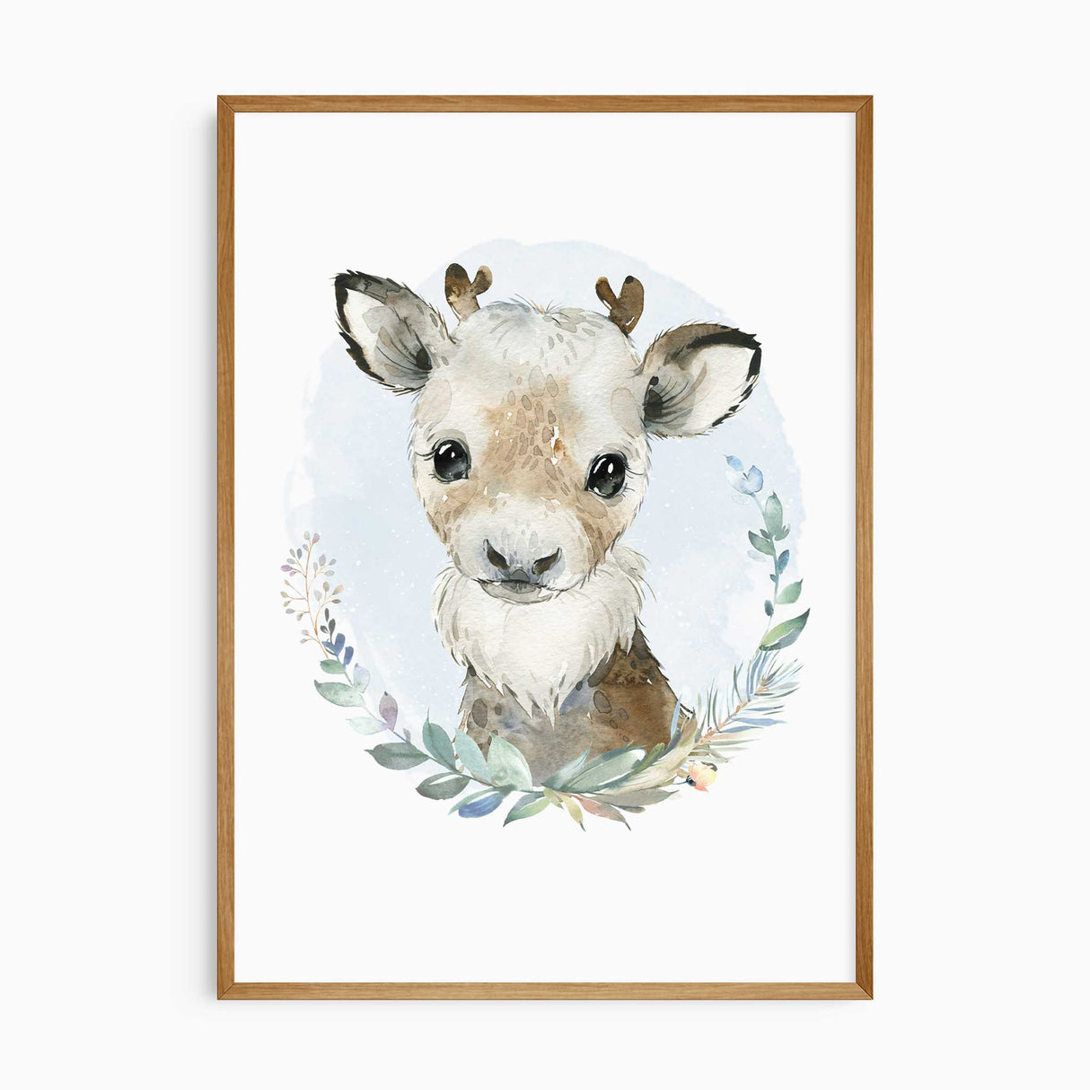 Baby nursery prints featuring polar bear cub reindeer calf and seal pup