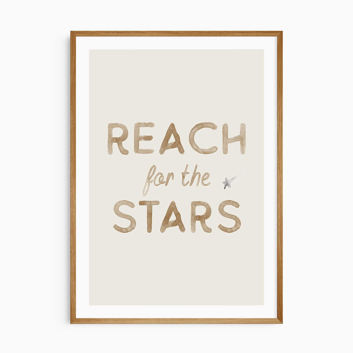Reach for the stars nursery wall art with teddy bear illustrations