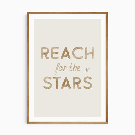 reach for the stars nursery quote print
