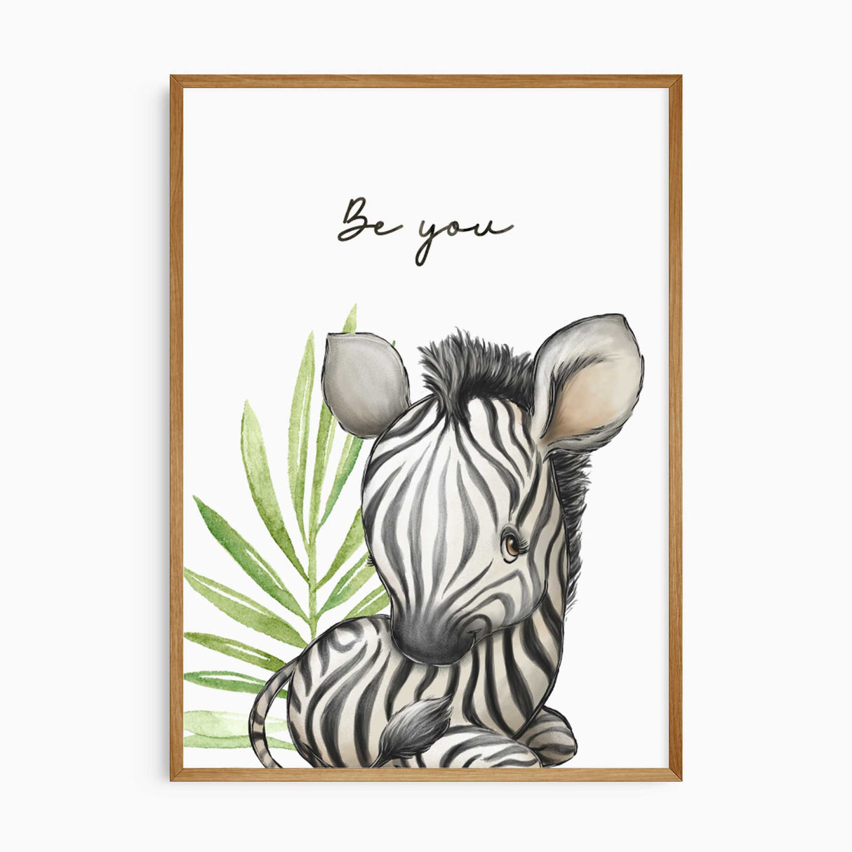 Safari animal kids room wall art set with elephant lion and zebra prints