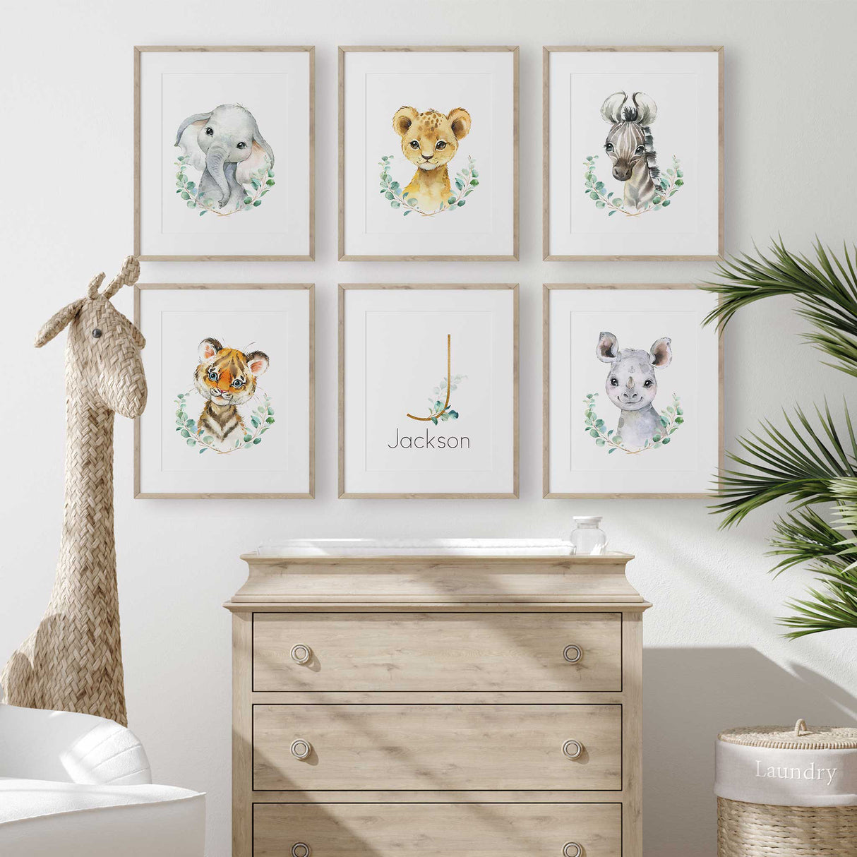 Sweet baby rhino safari nursery watercolor print by My Tommy Prints