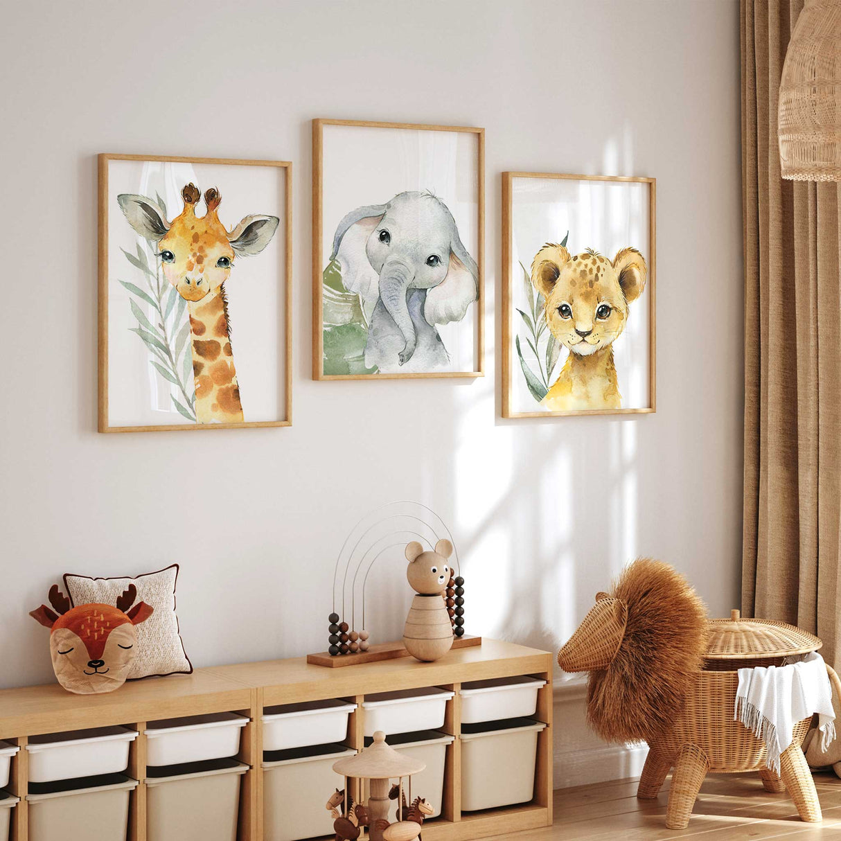 Watercolor giraffe nursery wall art print
